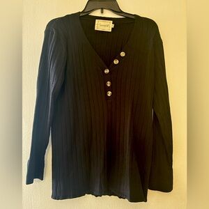 Spadehill Black Ladies XL Sweater with buttons